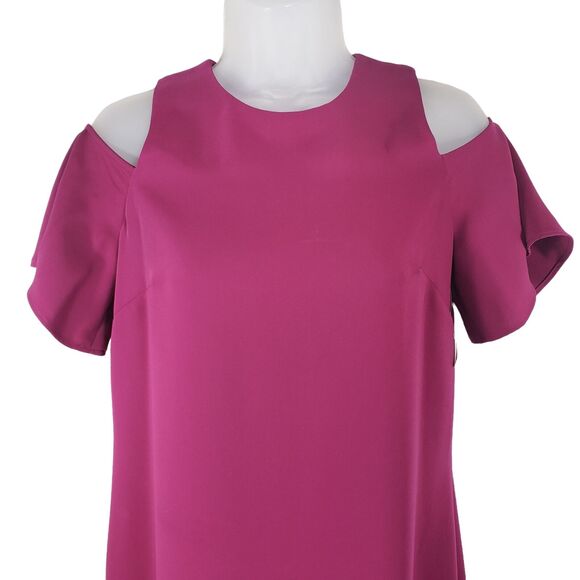 LRL Ralph Lauren Shift Dress 2 Women Cold Shoulder Red Cranberry NEW NWT Office - Picture 10 of 12